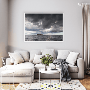 Nua Photography Print Rockabill Lighthouse Under Stormy Skies, Skerries Co. Dublin Rockabill Lighthouse Stormy Skies Print | Nua Photography