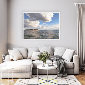 Nua Photography Print Rockabill Lighthouse with Summer Clouds, Skerries Co. Dublin Rockabill Lighthouse Summer Clouds Print | Nua Photography