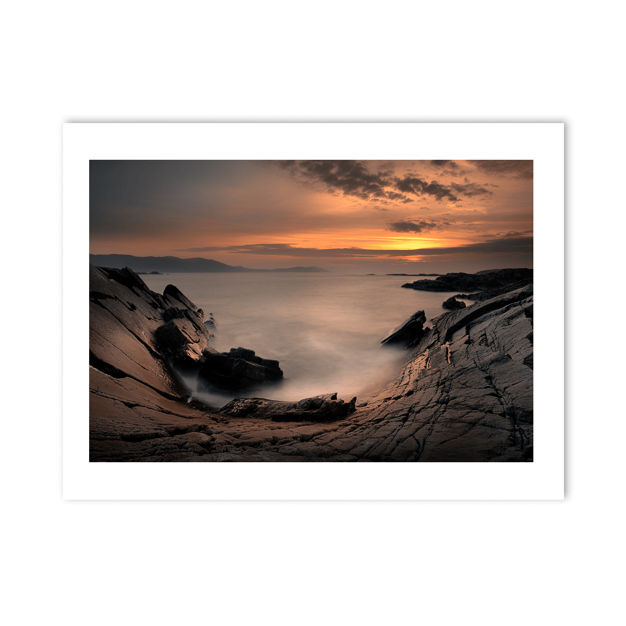 Nua Photography Print Rocky Cove at Sunset Long Exposure, South Cork Coast Rocky Cove Sunset Long Exposure Cork Print | Nua Photography