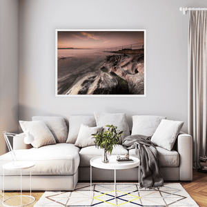 rocky-shoreline-sunset-calm-waters-louth WFW