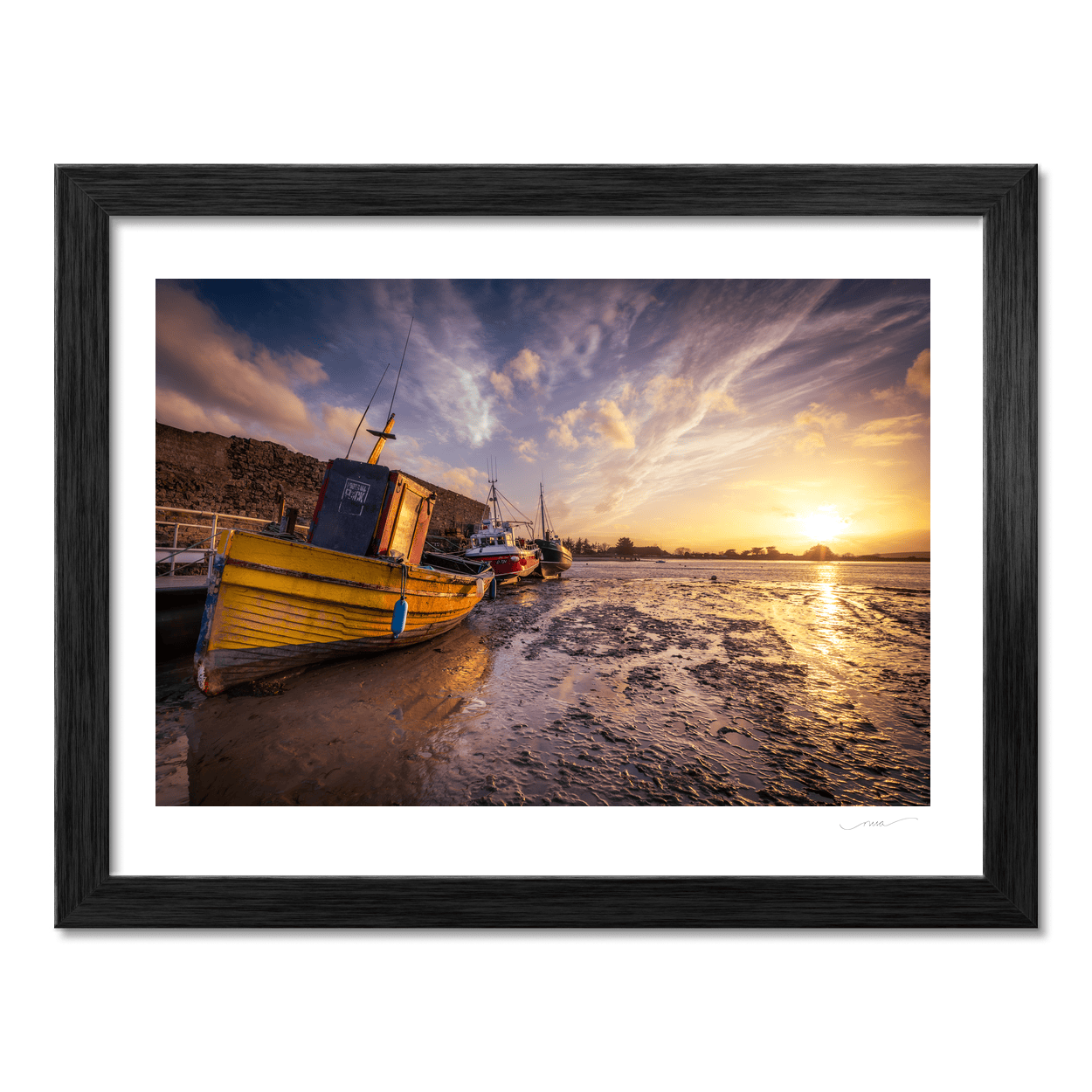 Nua Photography Print Rogerstown Estuary Fishing Boats at Sunset, Rush Co. Dublin (2) Rogerstown Estuary Fishing Boats Sunset | Nua Photography