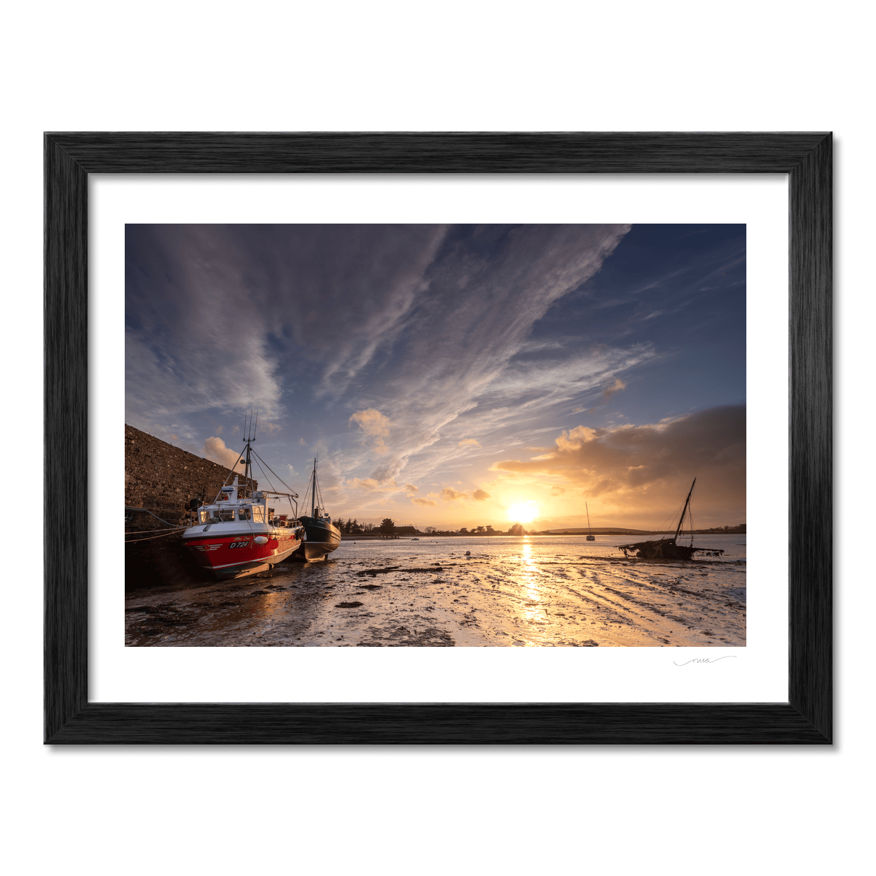 Nua Photography Print Rogerstown Estuary Fishing Boats at Sunset, Rush Co. Dublin (3) Rogerstown Estuary Fishing Boats Sunset | Nua Photography