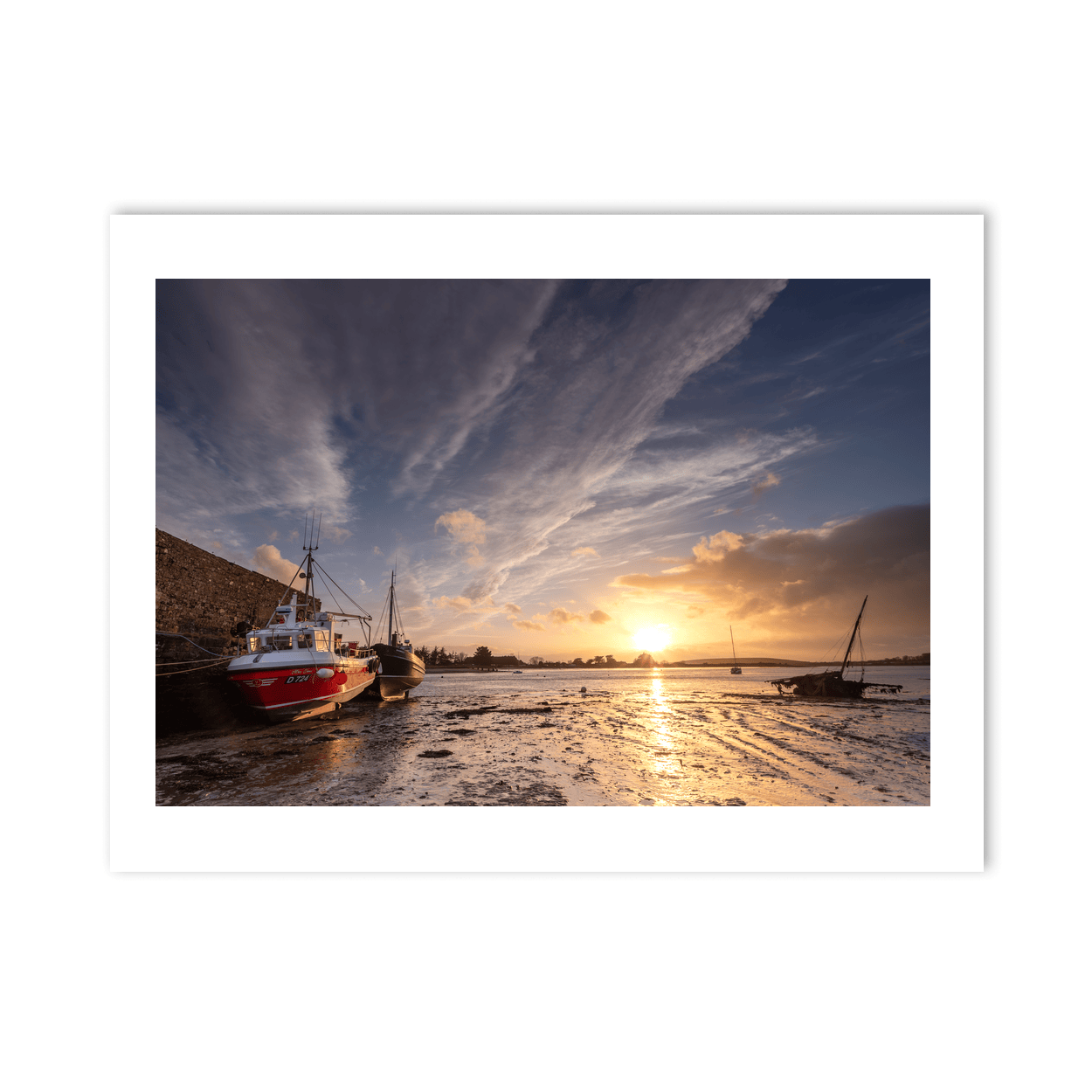 Nua Photography Print Rogerstown Estuary Fishing Boats at Sunset, Rush Co. Dublin (3) Rogerstown Estuary Fishing Boats Sunset | Nua Photography