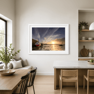 Nua Photography Print Rogerstown Estuary Fishing Boats at Sunset, Rush Co. Dublin (3) Rogerstown Estuary Fishing Boats Sunset | Nua Photography