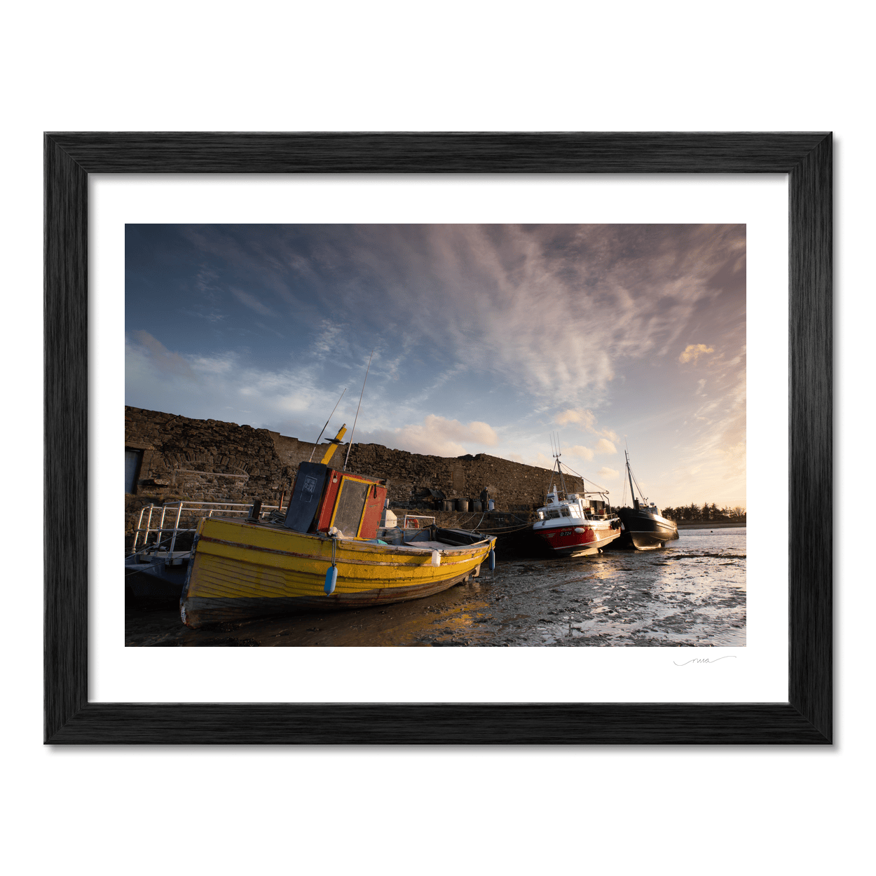 Nua Photography Print Rogerstown Estuary Fishing Boats at Sunset, Rush Co. Dublin Rogerstown Estuary Fishing Boats Sunset | Nua Photography
