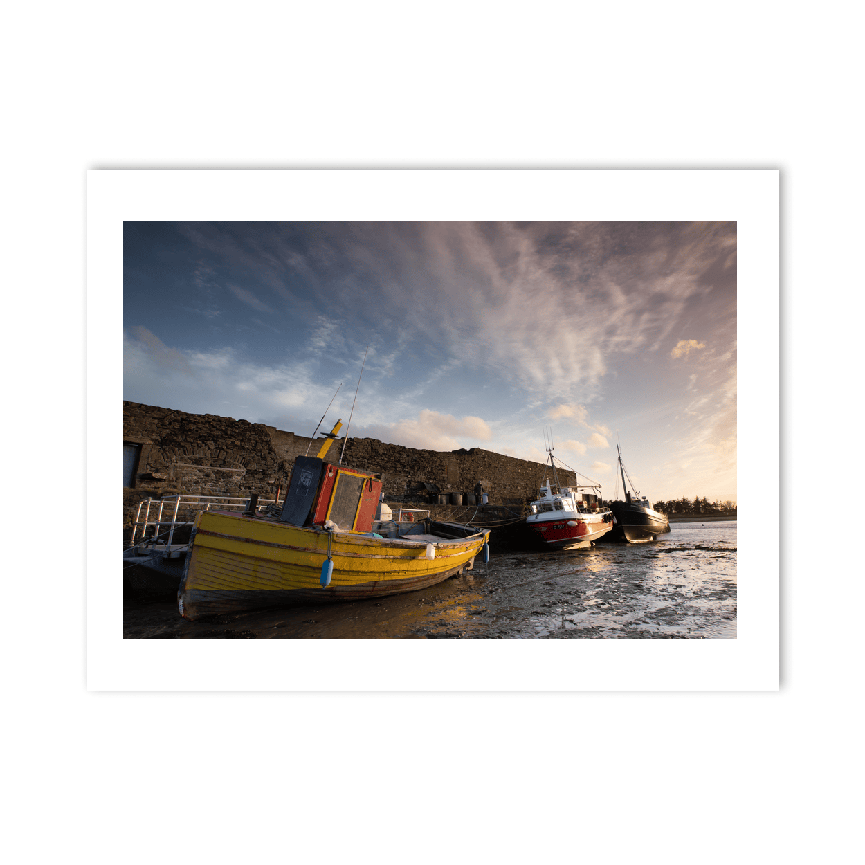 Nua Photography Print Rogerstown Estuary Fishing Boats at Sunset, Rush Co. Dublin Rogerstown Estuary Fishing Boats Sunset | Nua Photography