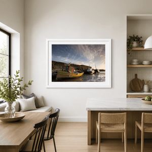 Nua Photography Print Rogerstown Estuary Fishing Boats at Sunset, Rush Co. Dublin Rogerstown Estuary Fishing Boats Sunset | Nua Photography