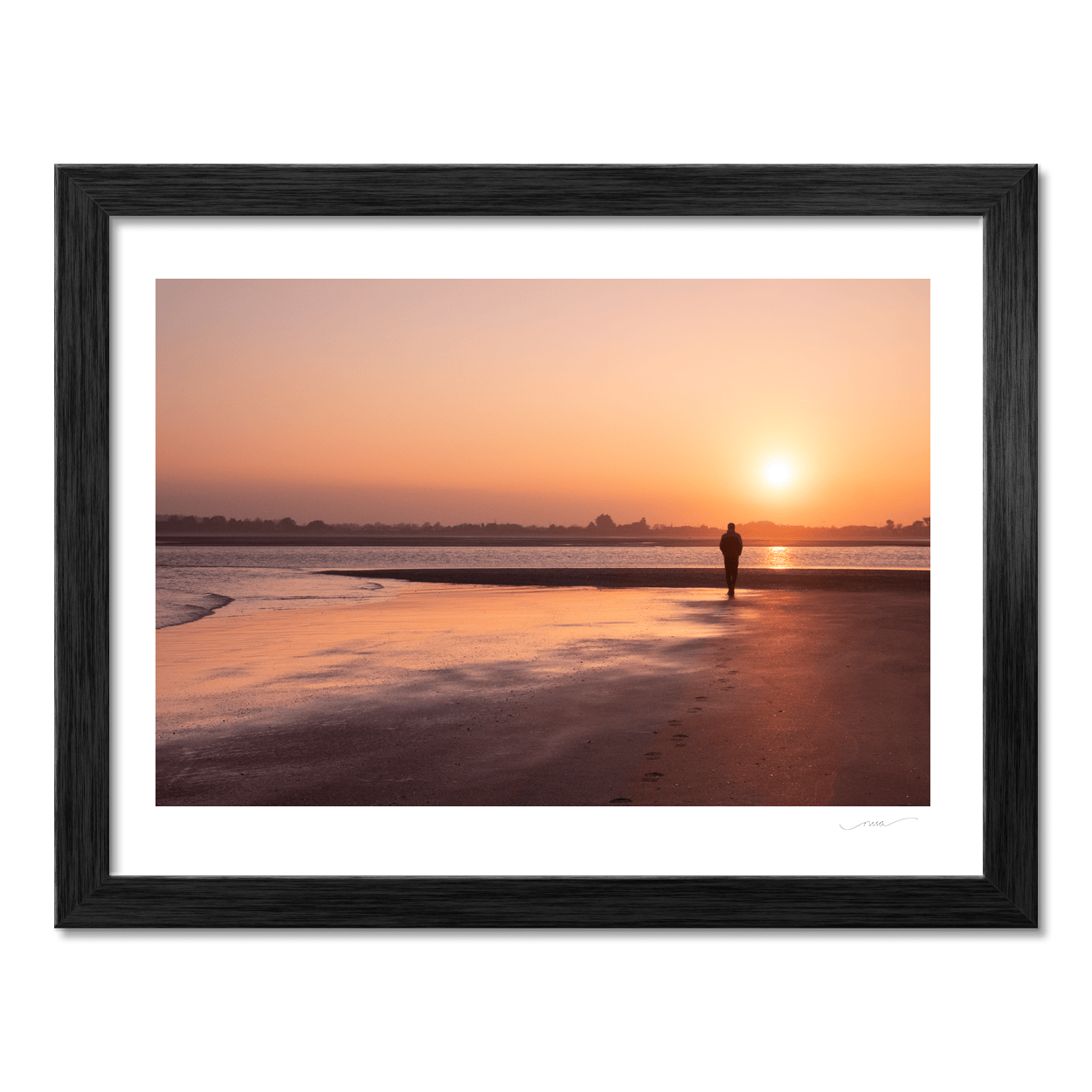Nua Photography Print Rogerstown Estuary Sunset Solitary Walk, Rush Co. Dublin Rogerstown Estuary Sunset Walk Print | Nua Photography