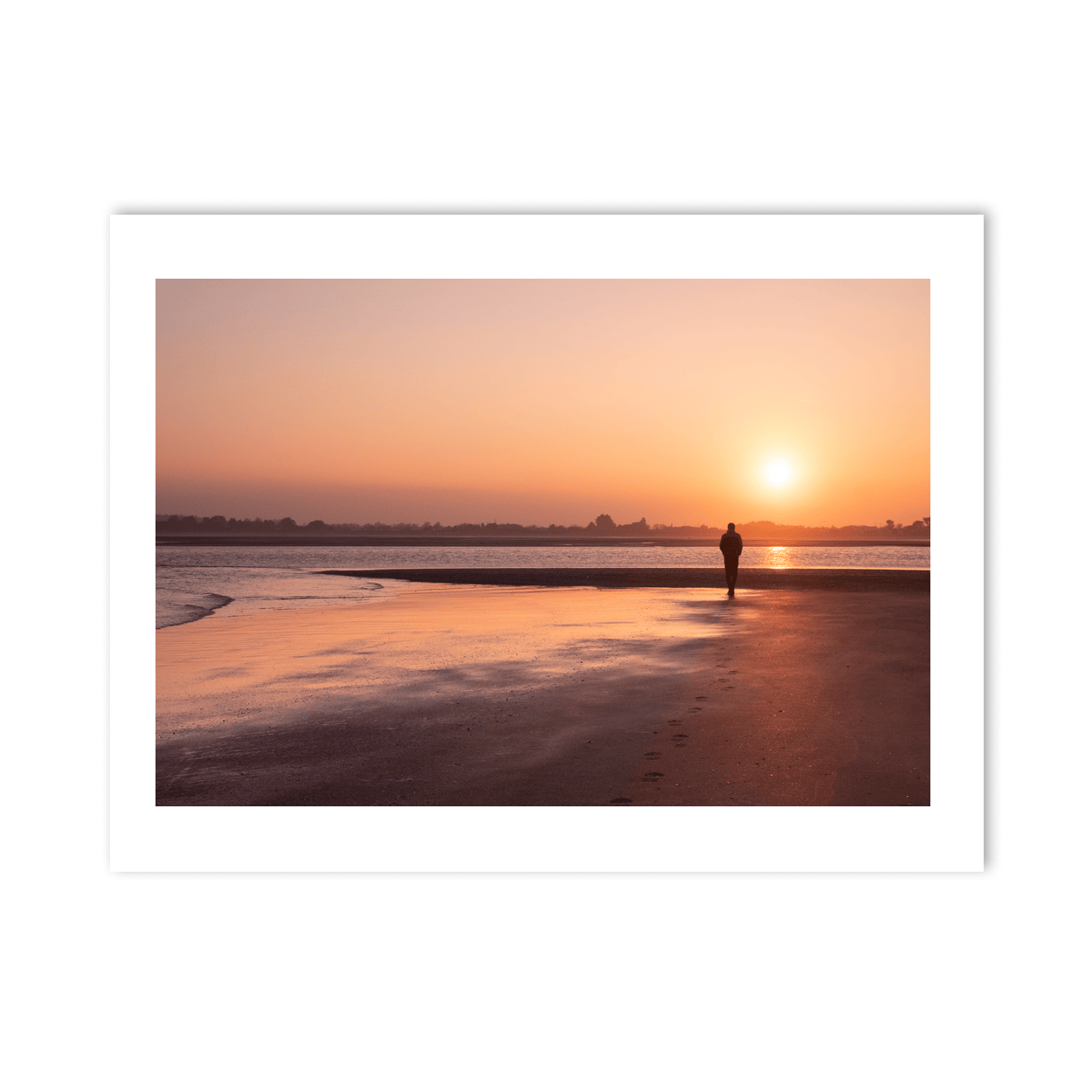 Nua Photography Print Rogerstown Estuary Sunset Solitary Walk, Rush Co. Dublin Rogerstown Estuary Sunset Walk Print | Nua Photography
