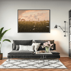 Nua Photography Print Round Tower Through Wildflower Meadow at Sunset, Portrane Co. Dublin Portrane Round Tower Wildflower Meadow Sunset | Nua | Nua
