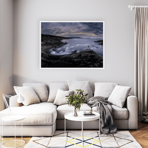 Nua Photography Print Rugged Cork Coastline with Lone Figure and Swirling Seas, Co. Cork Rugged Cork Coastline Swirling Seas Print | Nua Photography
