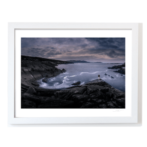 Nua Photography Print Rugged Cork Coastline with Lone Figure and Swirling Seas, Co. Cork Rugged Cork Coastline Swirling Seas Print | Nua Photography