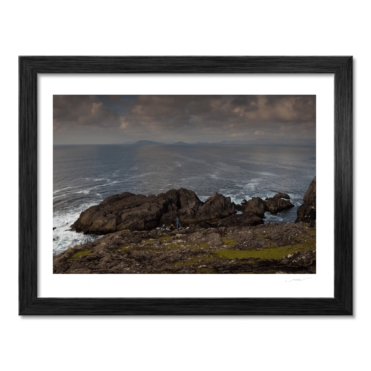 Nua Photography Print Rugged Cork Coastline with Photographers Under Dramatic Sky, Co. Cork Rugged Cork Coastline Dramatic Sky Print | Nua Photography