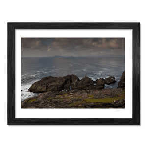 Nua Photography Print Rugged Cork Coastline with Photographers Under Dramatic Sky, Co. Cork Rugged Cork Coastline Dramatic Sky Print | Nua Photography