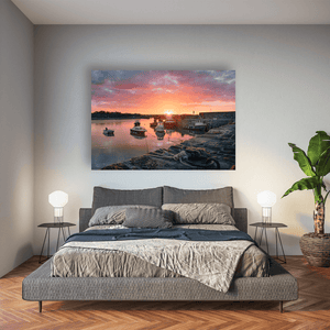 rush-harbour-boats-fiery-sunset Pano