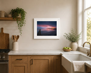Rush Harbour First Light, 20 x 16 inch kitchen display