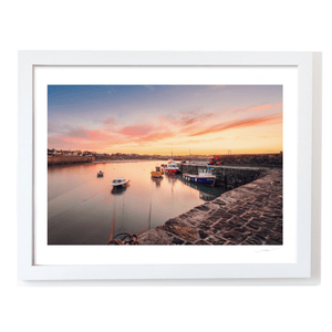 Nua Photography Print Rush Harbour Fishing Boats at Sunset, Co. Dublin Rush Harbour Sunset Fishing Boats Print | Nua Photography