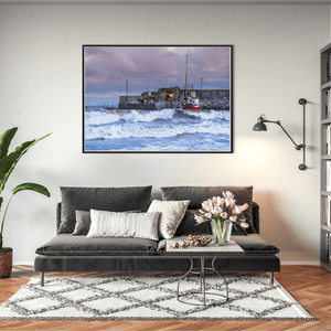 Nua Photography Print Rush Harbour Waves and Fishing Boat, Co. Dublin Rush Harbour Waves Fishing Boat Print | Nua Photography