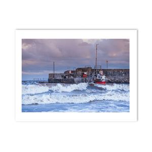 Nua Photography Print Rush Harbour Waves and Fishing Boat, Co. Dublin Rush Harbour Waves Fishing Boat Print | Nua Photography