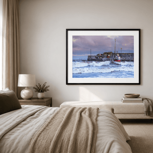 Nua Photography Print Rush Harbour Waves and Fishing Boat, Co. Dublin Rush Harbour Waves Fishing Boat Print | Nua Photography