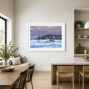 Nua Photography Print Rush Harbour Waves and Fishing Boat, Co. Dublin Rush Harbour Waves Fishing Boat Print | Nua Photography