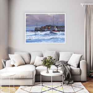 Nua Photography Print Rush Harbour Waves and Fishing Boat, Co. Dublin Rush Harbour Waves Fishing Boat Print | Nua Photography