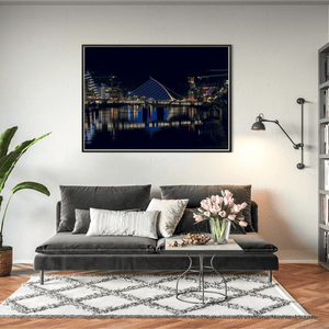 Nua Photography Print Samuel Beckett Bridge Illuminated at Night, Dublin City Samuel Beckett Bridge Night Lights Print | Nua Photography