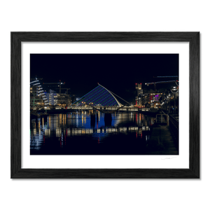 Nua Photography Print Samuel Beckett Bridge Illuminated at Night, Dublin City Samuel Beckett Bridge Night Lights Print | Nua Photography