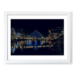 Nua Photography Print Samuel Beckett Bridge Illuminated at Night, Dublin City Samuel Beckett Bridge Night Lights Print | Nua Photography
