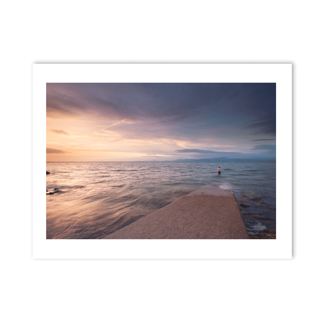 seapoint-swimmer-sunset-calm-waters PM