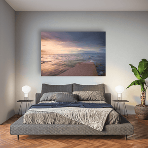 seapoint-swimmer-sunset-calm-waters Pano