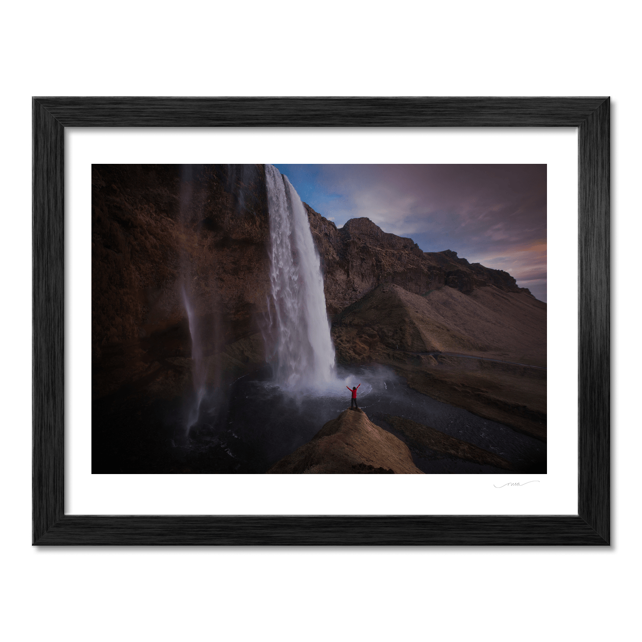 Nua Photography Print Seljalandsfoss Waterfall at Dusk, Iceland Seljalandsfoss Waterfall at Dusk Iceland Print | Nua Photography