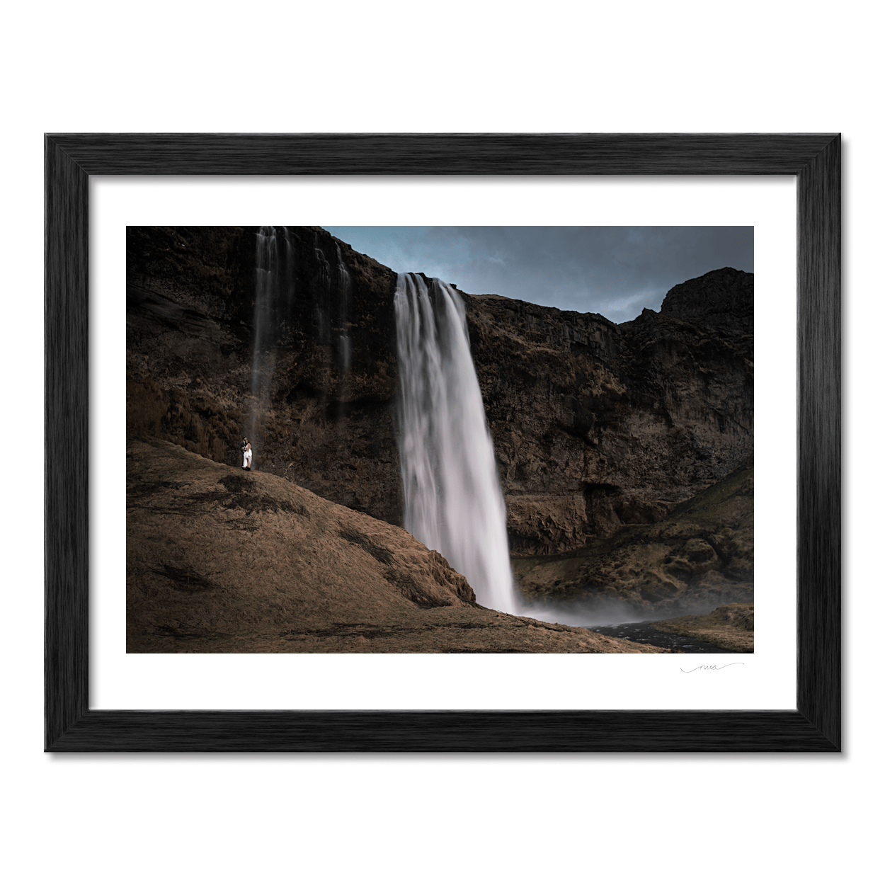 Nua Photography Print Seljalandsfoss Waterfall Wedding Couple, Iceland Seljalandsfoss Waterfall Wedding Iceland Print | Nua Photography