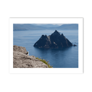 Nua Photography Print Puffin on Skellig Michael with Little Skellig View, Co. Kerry (4) Puffin on Skellig Michael with Little Skellig Print | Nua Photography