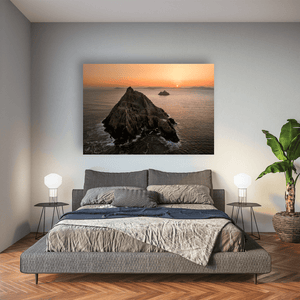 skellig-michael-sunset-aerial-view Pano