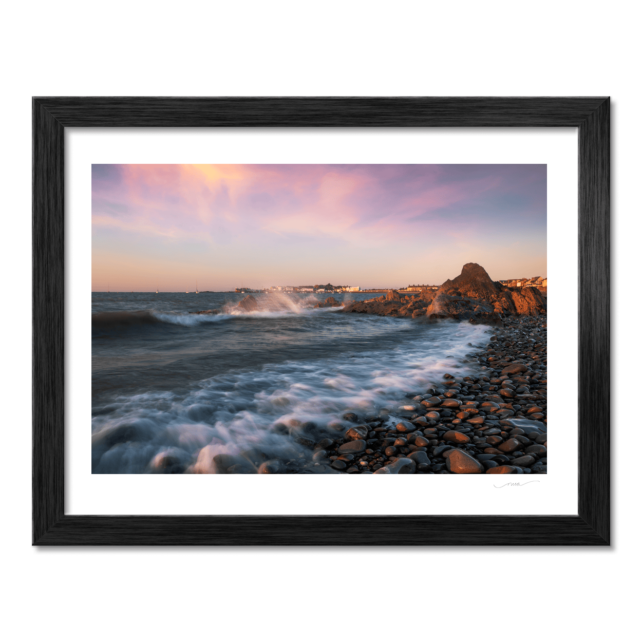 Nua Photography Print Skerries North Beach Looking Towards the Harbour at Sunset, Co. Dublin Skerries North Beach Harbour Sunset Print | Nua Photography