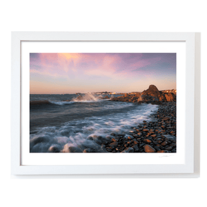 Nua Photography Print Skerries North Beach Looking Towards the Harbour at Sunset, Co. Dublin Skerries North Beach Harbour Sunset Print | Nua Photography