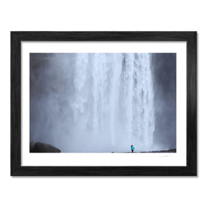 Nua Photography Print SkÃ³gafoss Waterfall with Figure in Mist, Iceland SkÃ³gafoss Waterfall Iceland Print | Nua Photography