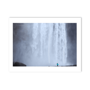 Nua Photography Print SkÃ³gafoss Waterfall with Figure in Mist, Iceland SkÃ³gafoss Waterfall Iceland Print | Nua Photography