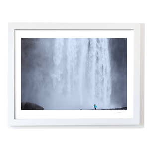 Nua Photography Print SkÃ³gafoss Waterfall with Figure in Mist, Iceland SkÃ³gafoss Waterfall Iceland Print | Nua Photography