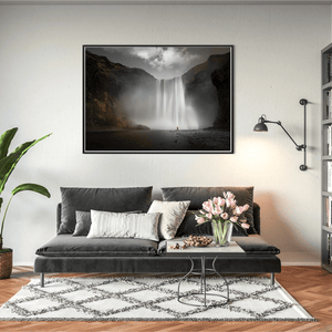 Nua Photography Print SkÃ³gafoss Waterfall with Figure in Red, Iceland SkÃ³gafoss Waterfall Iceland Print | Nua Photography