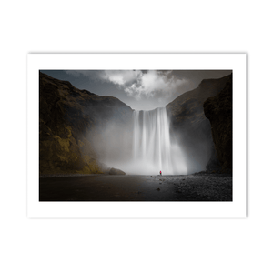 Nua Photography Print SkÃ³gafoss Waterfall with Figure in Red, Iceland SkÃ³gafoss Waterfall Iceland Print | Nua Photography