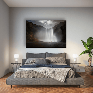 Nua Photography Print SkÃ³gafoss Waterfall with Figure in Red, Iceland SkÃ³gafoss Waterfall Iceland Print | Nua Photography