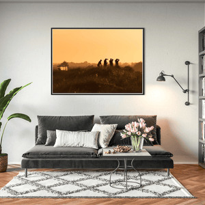 Nua Photography Print South Beach Rush Golfers at Golden Sunset, Co. Dublin South Beach Rush Golfers Golden Sunset Print | Nua Photography