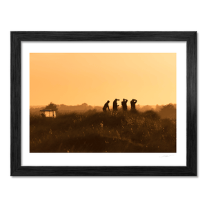 Nua Photography Print South Beach Rush Golfers at Golden Sunset, Co. Dublin South Beach Rush Golfers Golden Sunset Print | Nua Photography