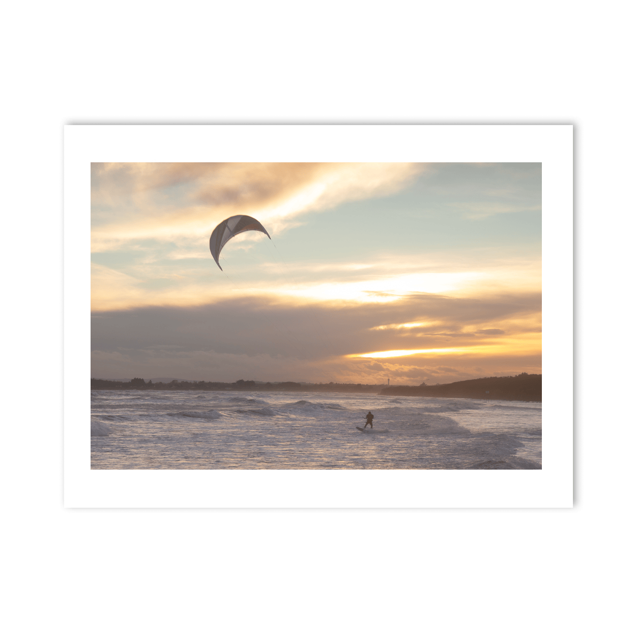 south-beach-kitesurfer-sunset-golden-sky PM