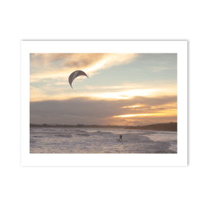 Nua Photography Print South Beach Rush Kitesurfer at Sunset, Co. Dublin (3) South Beach Rush Kitesurfer at Sunset Print | Nua Photography