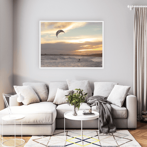 Nua Photography Print South Beach Rush Kitesurfer at Sunset, Co. Dublin (3) South Beach Rush Kitesurfer at Sunset Print | Nua Photography