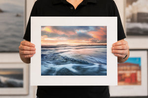 South Beach & Lambay Island, 20 x 16 inch print held for scale