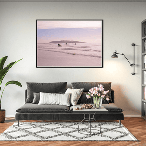 Nua Photography Print Paddleboarders at South Beach Rush with Lambay Island, Co. Dublin South Beach Rush Paddleboarders Sunset | Nua Photography